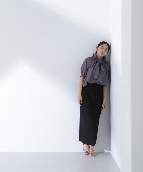 「NATURAL BEAUTY BASIC」 半袖ブラウス SMALL グレー系その他 レディース_画像3