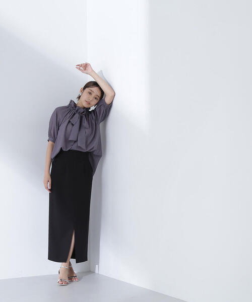 「NATURAL BEAUTY BASIC」 半袖ブラウス SMALL グレー系その他 レディース_画像9