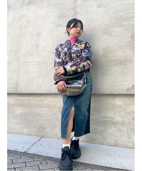 Desigual（デシグアル） コート アウター 杢調フラワープリント ニット 