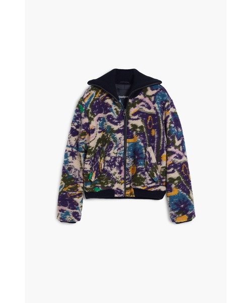 Desigual（デシグアル） コート アウター 杢調フラワープリント ニット 