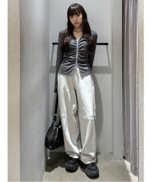 SLY（スライ） tシャツ FRONT GATHER ZIP TOPS フロント ギャザー