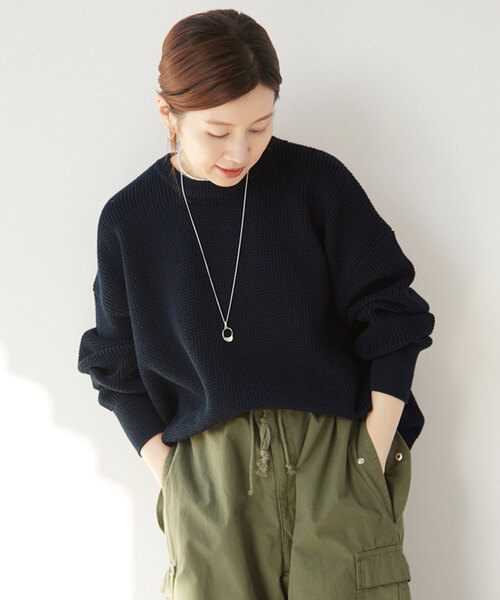 IENA イエナ 畦クルーネックプルオーバー 長袖ニット ブラウン ウール F IENA（イエナ）の「畦クルーネックプルオーバー◇（）」 - WEAR