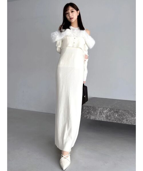 dazzlin（ダズリン） ワンピース オフショルファードッキングニット