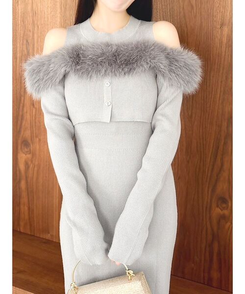 dazzlin（ダズリン） ワンピース オフショルファードッキングニット