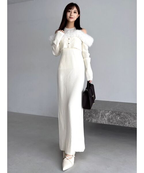 dazzlin（ダズリン） ワンピース オフショルファードッキングニット