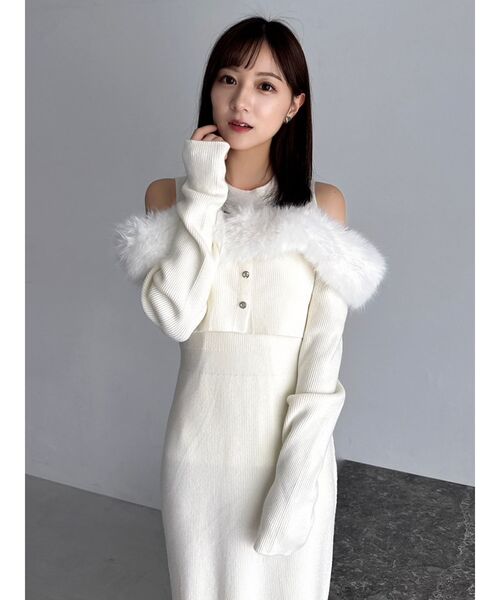 dazzlin（ダズリン） ワンピース オフショルファードッキングニット