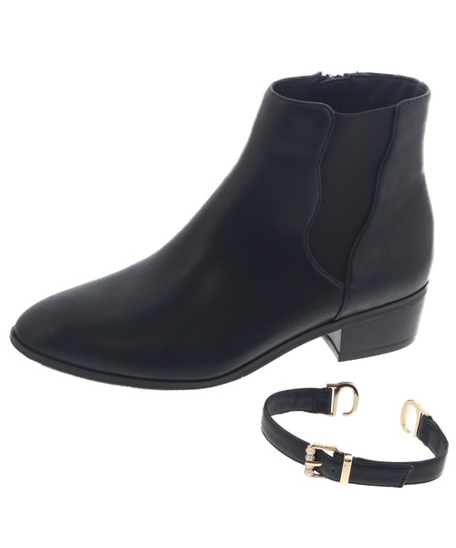 「JELLY BEANS」 ショートブーツ SS ブラック レディース_画像8