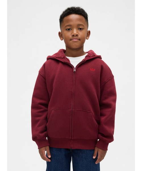 GAP（ギャップ） パーカー リラックスフィット 裏ボア Gapロゴ ジップ