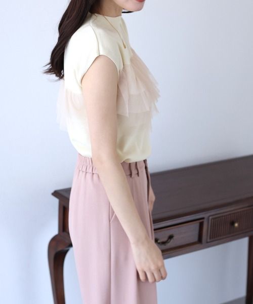 「BLUEEAST」 ノースリーブニット MEDIUM ブルーグレー レディース_画像6