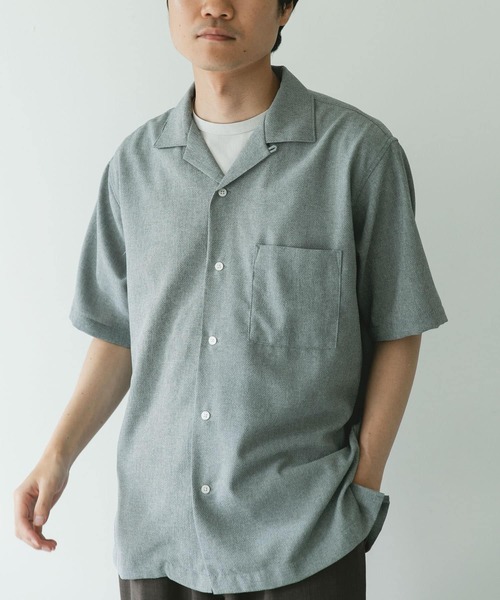 「URBAN RESEARCH DOORS」 半袖シャツ LARGE チャコールグレー メンズ_画像2