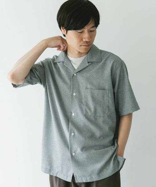 「URBAN RESEARCH DOORS」 半袖シャツ LARGE チャコールグレー メンズ_画像4