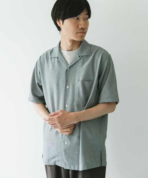 「URBAN RESEARCH DOORS」 半袖シャツ LARGE チャコールグレー メンズ_画像5