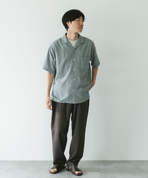 「URBAN RESEARCH DOORS」 半袖シャツ LARGE チャコールグレー メンズ_画像8