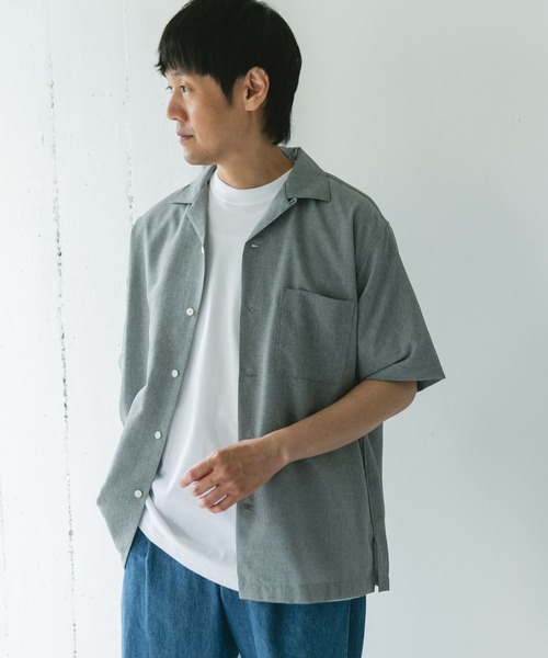 「URBAN RESEARCH DOORS」 半袖シャツ LARGE チャコールグレー メンズ_画像9