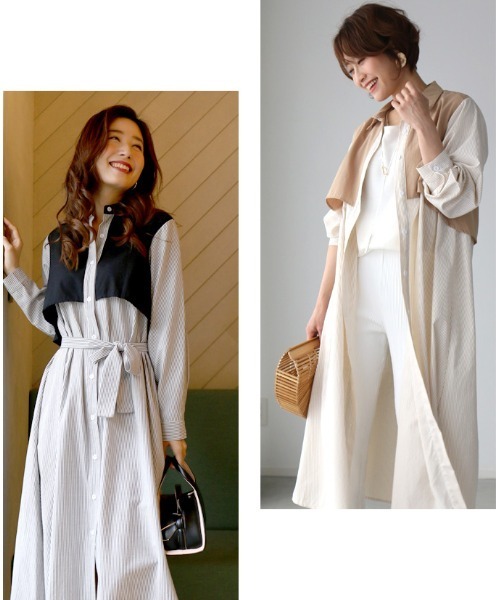 「Ehre style」 シャツワンピース FREE ブラック レディース_画像3