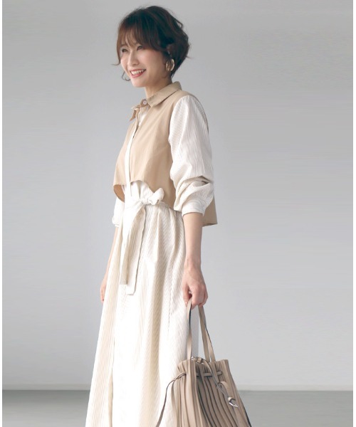 「Ehre style」 シャツワンピース FREE ブラック レディース_画像4