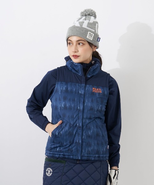 FILA GOLF 「FILA GOLF」 ベスト LARGE ネイビー レディース