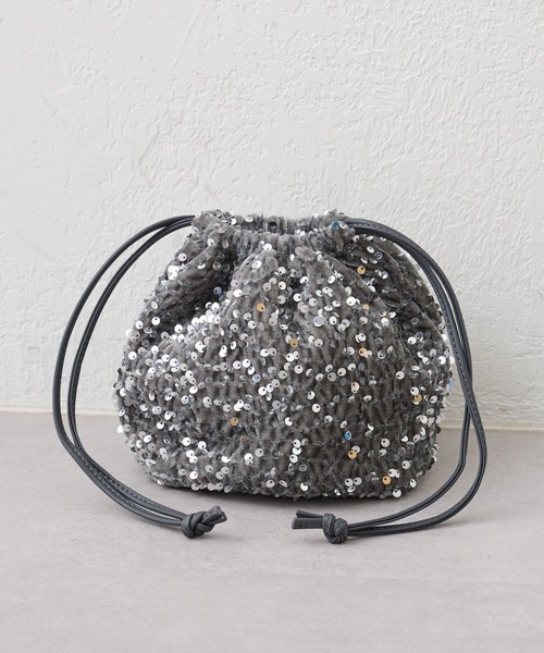 「cache cache」 ハンドバッグ フリー シルバー レディース_画像9