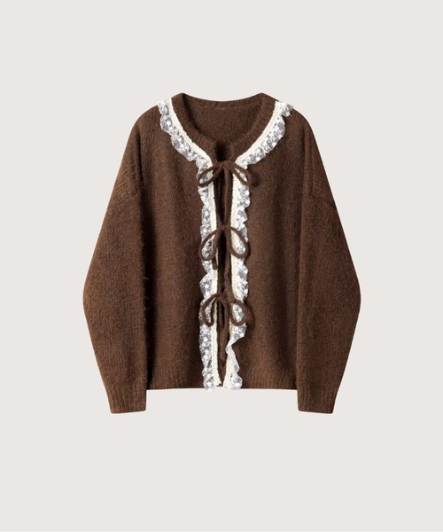 LA POMME petit（ラポミ・プチ） カーディガン Sweet Lace Piping