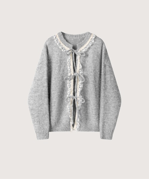 LA POMME petit（ラポミ・プチ） カーディガン Sweet Lace Piping