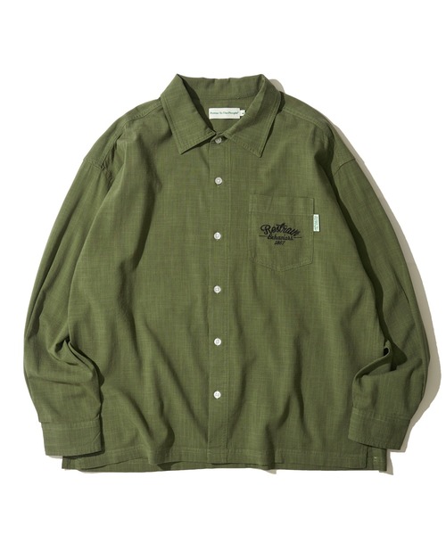 b*n様 the9shop BTPシャツ　カーキ POWER TO THE PEOPLE（パワートゥーザピープル） シャツ 「POWER TO