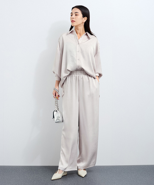 「LE CERCLE par rope'」 イージーパンツ FREE ライトグレー レディース_画像2