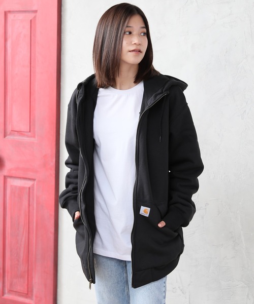 00s Carharttジップパーカー　ブラック Carhartt」 ジップアップパーカー S ブラック メンズ S ブラック