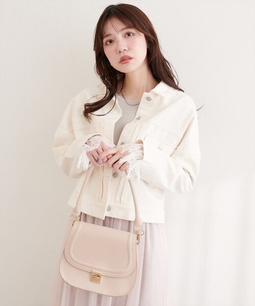 natural couture デニムジャケット gジャン 袖レース付きGジャン