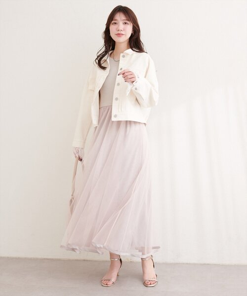 natural couture デニムジャケット gジャン 袖レース付きGジャン