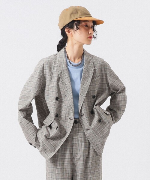 BEAMS BOY チェック柄 テーラードジャケット ベスト付き BEAMS BOY（ビームス ボーイ） ジャケット テーラードジャケット