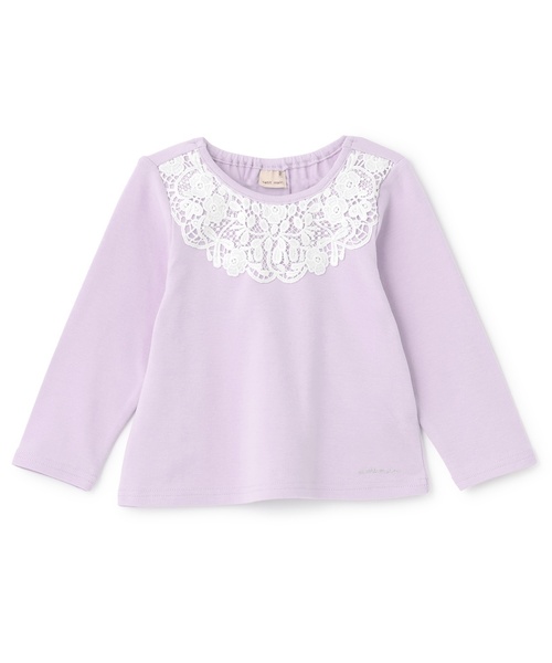 petit main tシャツ ヨークレース長袖Tシャツ キッズ 子供服 女の子 