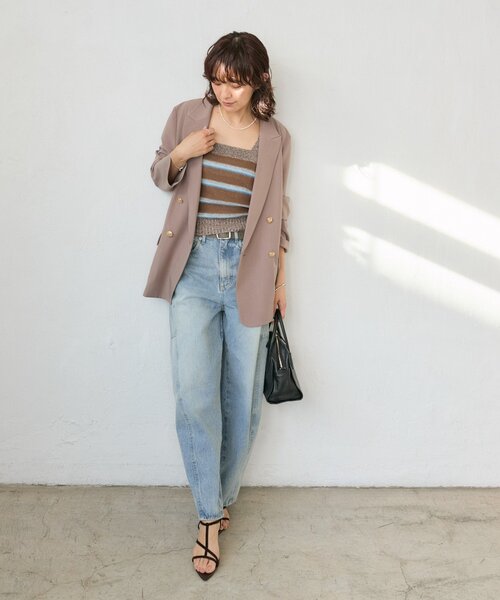 ワイドパンツ ジーンズ デニム デニムパンツ ソフトバレルデニム レディースの画像