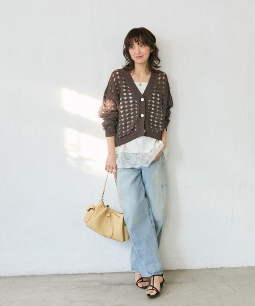 ワイドパンツ ジーンズ デニム デニムパンツ ソフトバレルデニム レディースの画像