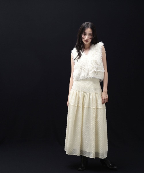 「NATURAL BEAUTY BASIC」 ニットベスト FREE オフホワイト レディース_画像4