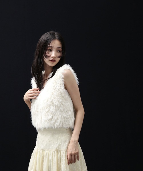 「NATURAL BEAUTY BASIC」 ニットベスト FREE オフホワイト レディース_画像6