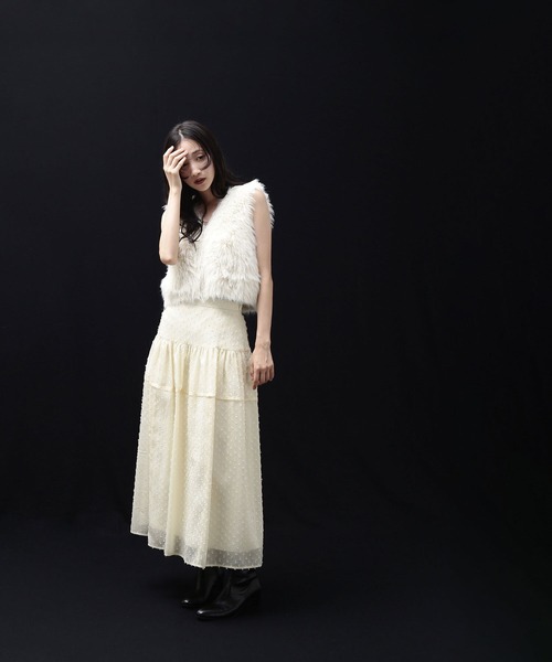 「NATURAL BEAUTY BASIC」 ニットベスト FREE オフホワイト レディース_画像8