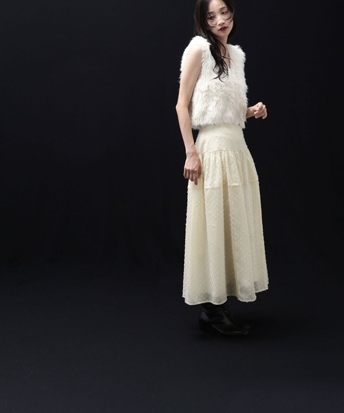 「NATURAL BEAUTY BASIC」 ニットベスト FREE オフホワイト レディース_画像9
