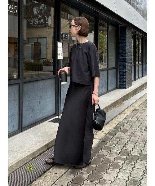 「ur's」 ロングスカート L ダークブラウン レディース_画像8