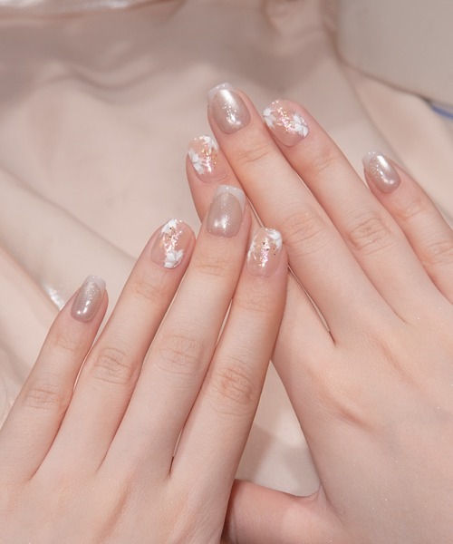 Anail ネイルチップ ネイルシール 水光ネイルシアーピンクチーク