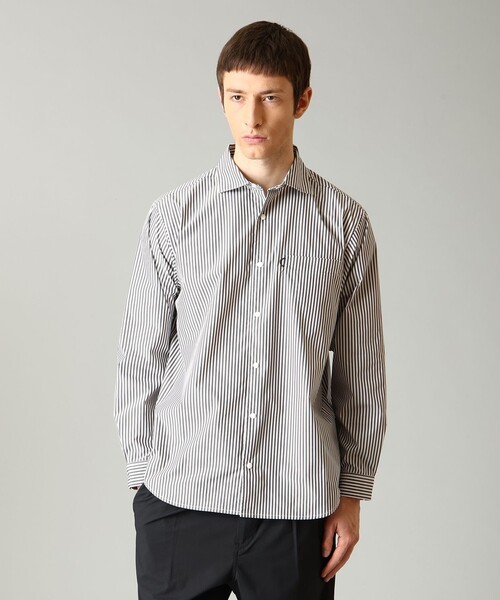 シャツ/ブラウス(長袖/七分) label keyneck tops(unisex)/blackivory レディス 開襟七分袖ブラウス FB4039L－16 ブラック| 作業服