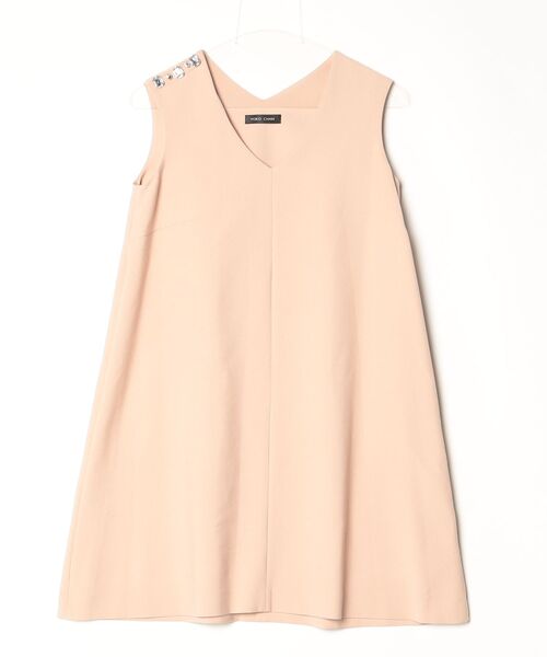 ヨーコチャン　ワンピース　レディース　36　ピンクベージュ　ノースリーブ　アシメ YOKO CHAN（ヨーコチャン） ノースリーブワンピース 36 ピンク