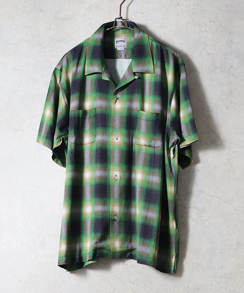 HOUSTON（ヒューストン） シャツ 半袖 「7色展開」HOUSTON OMBRE CHECK