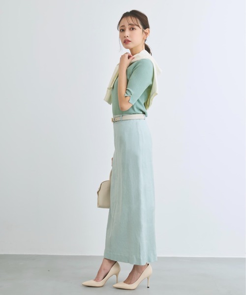 COHINA（コヒナ） スカート ストレッチリネンIラインスカート 「低身長