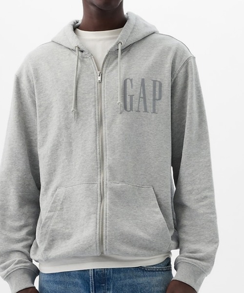 【新品未使用】　グレースウェットジップアップ　M フード GAP（ギャップ） ジップアップパーカー M ライトグレー メンズ