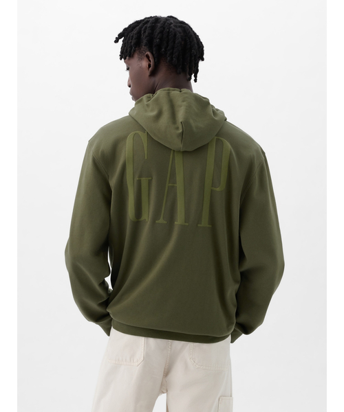 GAP（ギャップ） ジップアップパーカー M ライトグレー メンズ