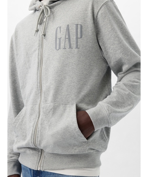 GAP（ギャップ） ジップアップパーカー M ライトグレー メンズ