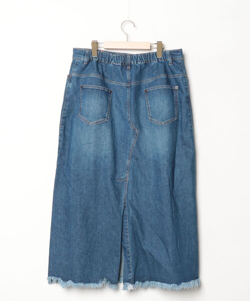 「CHIC STYLE」 デニムスカート 3L ブルー レディース_画像2