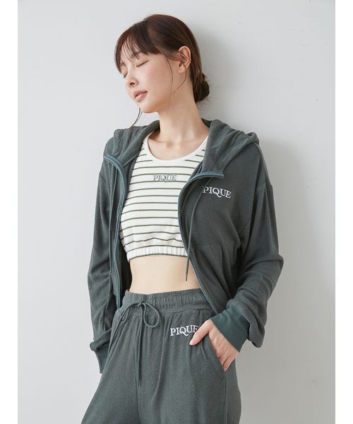 GELATO PIQUE グレー ルームウェア セット gelato pique（ジェラートピケ） uvカット パジャマ ルームウェア