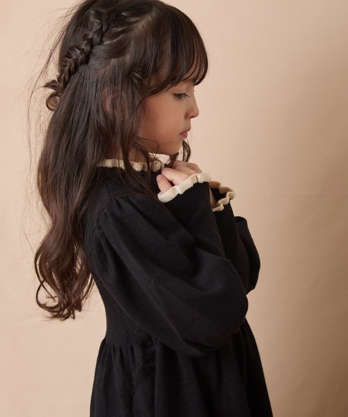 「riziere」 「KIDS」長袖ワンピース 150 グレイッシュベージュ キッズ_画像2