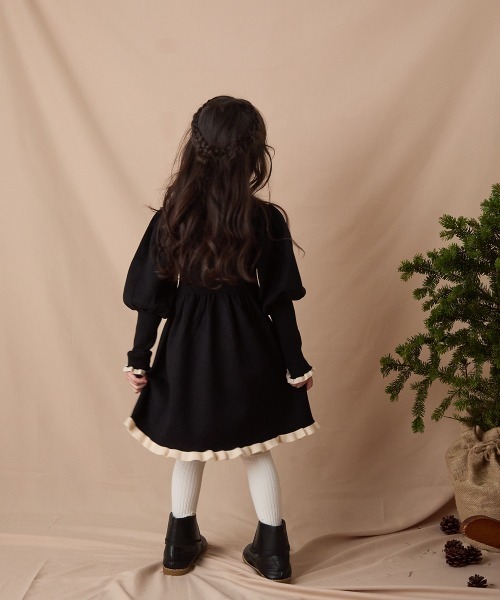 「riziere」 「KIDS」長袖ワンピース 150 グレイッシュベージュ キッズ_画像3